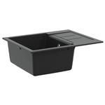 vidaXL Wasbak Zwart 620 x 500 mm 80% Kwarts en 20% Hars