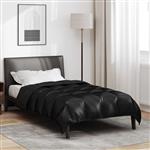 vidaXL Winter Dekbed Zwart 140 x 200 cm Satijn en Microfiber