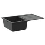vidaXL Wasbak Zwart 780 x 500 mm 80% Kwarts en 20% Hars