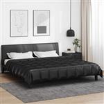 vidaXL Zomer Dekbed Zwart 200 x 220 cm Satijn en Microfiber