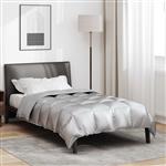 vidaXL Winter Dekbed Zilver 135 x 200 cm Satijn en Microfiber