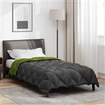vidaXL Winter Dekbed Groen en Antraciet 140 x 220 cm Microfiber