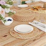 vidaXL Ronde Geweven Placemat 10 pcs Naturel Ø 30 cm Waterhyacint