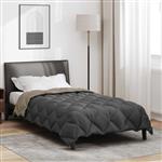 vidaXL Winter Dekbed Lichtgrijs en Antraciet 135 x 220 cm Microfiber
