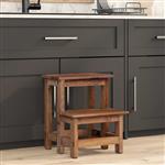 vidaXL Kruk Naturel 37 x 37 x 46 cm Mahoniehout