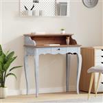 vidaXL Bureau met lade Wit 80 x 40 x 92 cm Massief Mahoniehout