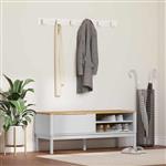 vidaXL Hal bank met lade FLORO Wit 115 x 40 x 45 cm Massief Vurenhout