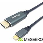 Equip 133416 video kabel adapter 2 m USB Type-C HDMI Type A (Standaard) Grijs, Zwart