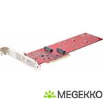 StarTech.com Dual M.2 PCI Express SSD Adapter Kaart, PCIe x8 / x16 naar Dual NVMe of AHCI M.2 SSDs,