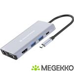 Conceptronic DONN20G notebook dock & poortreplicator Bedraad USB 3.2 Gen 1 (3.1 Gen 1) Type-C Grijs