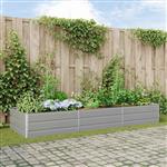 vidaXL Plantenbak Lichtgrijs 195 x 100 x 45 cm Gegalvaniseerd staal