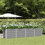 vidaXL Plantenbak Lichtgrijs 385 x 50 x 75 cm Gegalvaniseerd staal