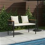 vidaXL Tuinbank Zwart en Cream Wit 117 x 54 x 74.5 cm poly rattan