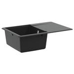 vidaXL Wasbak Zwart 670 x 460 mm Graniet