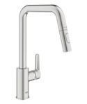 Keukenmengkraan GROHE Start U-uitloop Uittrekbare Dual Spray, SuperSteel