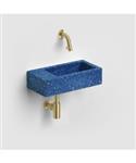 Fontein Clou Flush 3 Links Zonder Kraangat 36x18 cm Gerecycled Plastic Blauw Met Gekleurde Snippers