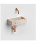 Fontein Clou Flush 3 Links Zonder Kraangat 36x18 cm Gerecycled Plastic Beige Met Gekleurde Snippers