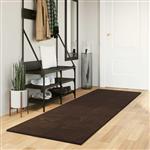 vidaXL Medium pile zachte en wasbare tapijt HUARTE Bruin 250 x 80 cm