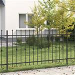 vidaXL Spike Fence Zwart 200 x 150 cm Gepoedercoat staal