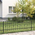 vidaXL Spike Fence Zwart 200 x 130 cm Gepoedercoat staal