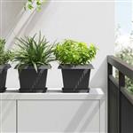 vidaXL Vierkante Bloempot 6 pcs Zwart 23 x 23 x 17,5 cm Kunststof