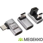 Equip 133478 tussenstuk voor kabels USB C Zwart, Grijs