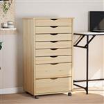 vidaXL Rolling Cabinet met Laden MOSS Heldere Vernis 53 x 39 x 103 cm