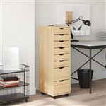 vidaXL Rolling Cabinet met Laden MOSS Heldere Vernis 34 x 39 x 103 cm
