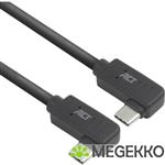 ACT USB 3.0 10Gbps 60W USB Type-C (haaks horizontaal) - USB Type-C (haaks horizontaal) 2m
