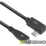 ACT USB 3.0 10Gbps 60W USB Type-C - USB Type-C (haaks horizontaal) 3m