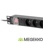 Lanberg PDU-08E-0200-BK energiedistributie 8 AC-uitgang(en) 1U Zwart