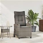 vidaXL Verstelbare tuinstoel Grijs en Donkergrijs 56 x 60 x 112 cm