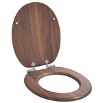 vidaXL Zachte sluit toiletbril Bruin 44 x 38 cm MDF-plaat