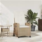 vidaXL Verstelbare tuinstoel Beige en Crème 56 x 60 x 112 cm