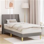 vidaXL Bedframe Effen met hoofdeinde Taupe 100 x 200 cm Stof