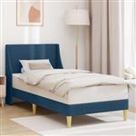 vidaXL Bedframe Effen met hoofdeinde Blauw 90 x 200 cm Stof