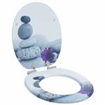 vidaXL Zachte sluit toiletbril Grijs 44 x 38 cm MDF-plaat