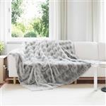 vidaXL Antislip deken van imitatie konijnenbont Olite 4 pcs Grijs