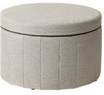 Beige poef met opbergruimte – zo goed als nieuw