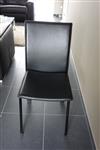 Lederenstoel zwart 4 stuks