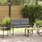 vidaXL Houten Laag Bank met kussen Effen Lichtgrijs 114 x 55 x 77 cm