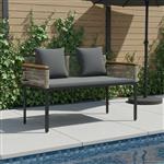 vidaXL Tuinbank Grijs en Donkergrijs 117 x 54 x 74.5 cm poly rattan