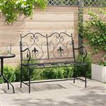 vidaXL Tuinbank Zwart 104 x 54 x 93 cm Staal