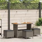 vidaXL Tuin eettafelset Grijs poly rattan