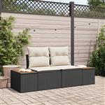vidaXL Tuinbank Zwart 184 x 62 x 85cm poly rattan