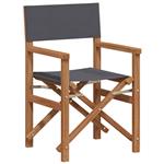 vidaXL Eetkamerstoel Grijs 56 x 54 x 87 cm Massief Teakhout