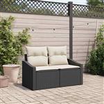vidaXL Tuinbank met kussen 123 x 62 x 69 cm poly rattan