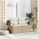 vidaXL Tuinbank met kussen 120 x 62 x 69 cm poly rattan