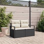 vidaXL Tuinbank met kussen 120 x 62 x 69 cm poly rattan