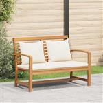vidaXL Bank Bruin en Crème 110 x 66 x 76 cm Massief Teakhout